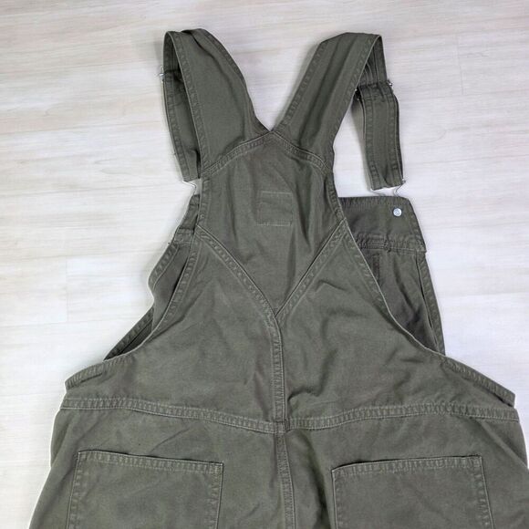 Vintage BUM Equipment Shortalls Womens Size XL Green 90s Y2K Bib Overalls Shorts - Picture 4 of 11
